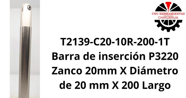Barra de inserción P3220 Zanco 20mm X Diámetro de 20 mm X 200 Largo