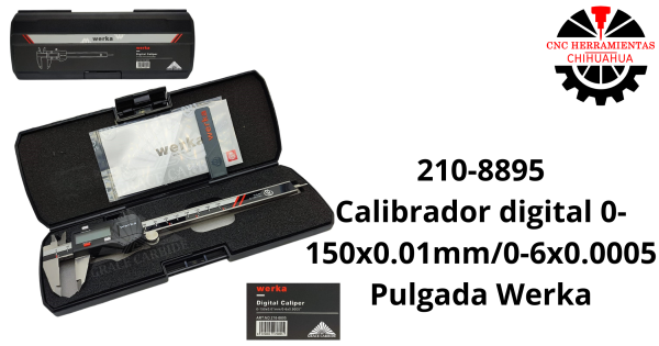 Calibrador digital 0-150x0.01mm/0-6x0.0005 Pulgada Werka