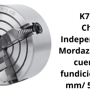 Chuck Independiente 4 Mordazas Sólidas cuerpo de fundición  de 125 mm/ 5 Fuerda
