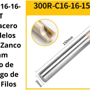 Barra de acero para modelos APMT1135 Zanco de 16mm Diámetro de 16mm Largo de 150mm 2 Filos