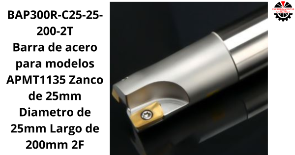 Barra de acero para modelos APMT1135 Zanco de 25mm Diametro de 25mm Largo de 200mm 2F