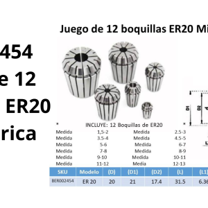 Juego de 12 boquillas ER20 Milimétrica