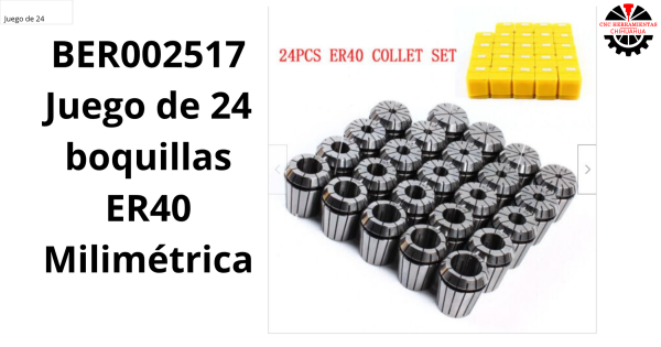 Juego de 24 boquillas ER40 Milimétrica