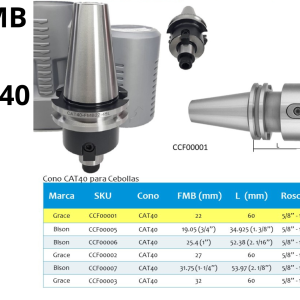 Cono CAT40 para sujetar cebolla FMB22