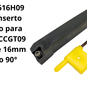 Porta Inserto Derecho para CCMT o CCGT09 zanco de 16mm Angulo 90°
