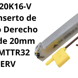 Porta inserto de roscado Derecho zanco de 20mm para MTTR32 16ERV