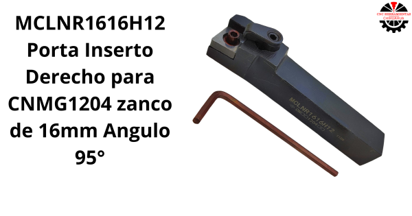 Porta Inserto Derecho para CNMG1204 zanco de 16mm Angulo 95°