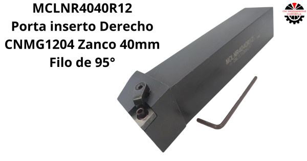 Porta inserto Derecho CNMG1204 Zanco 40mm Filo de 95°