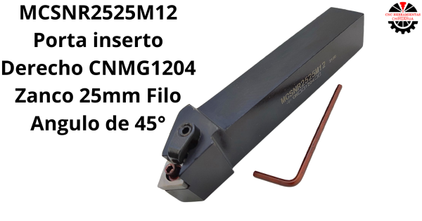 Porta inserto Derecho CNMG1204 Zanco 25mm Filo Angulo de 45°