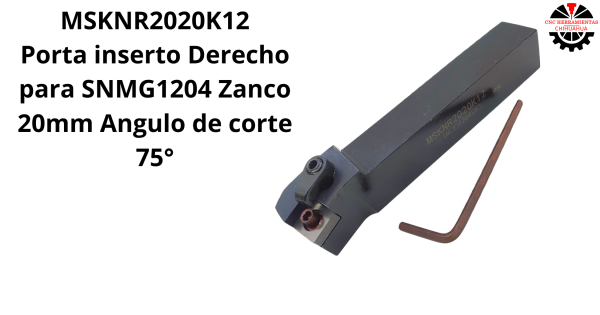 Porta inserto Derecho para SNMG1204 Zanco 20mm Angulo de corte 75°
