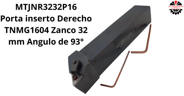 Porta inserto Derecho TNMG1604 Zanco 32 mm Angulo de 93°