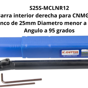 Barra interior derecha para CNMG1204 Zanco de 25mm Diametro menor a 32mm Angulo a 95 grados