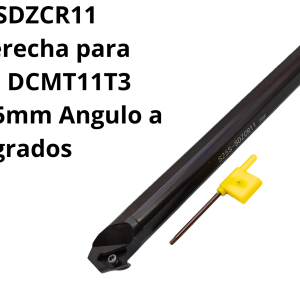 Barra derecha para modelos DCMT11T3 zanco de 25mm Angulo a 93 grados
