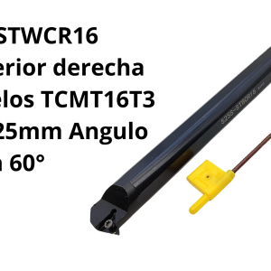 Barra interior derecha para modelos TCMT16T3 zanco de 25mm Angulo a 60°